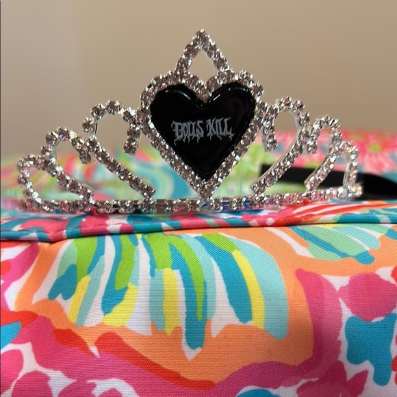 Dolls Kill 3 pack of black Heart silver crystal Tiara crowns new w tag bundle - Picture 5 of 10